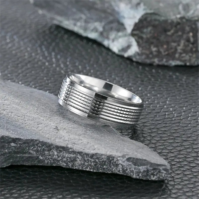 Titanium Steel Men's Ring - Fashionable Couple Jewelry