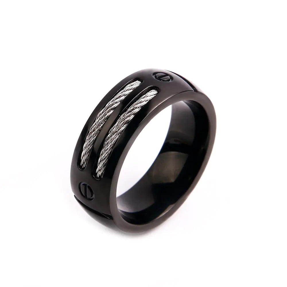 Titanium Steel Geometric Ring