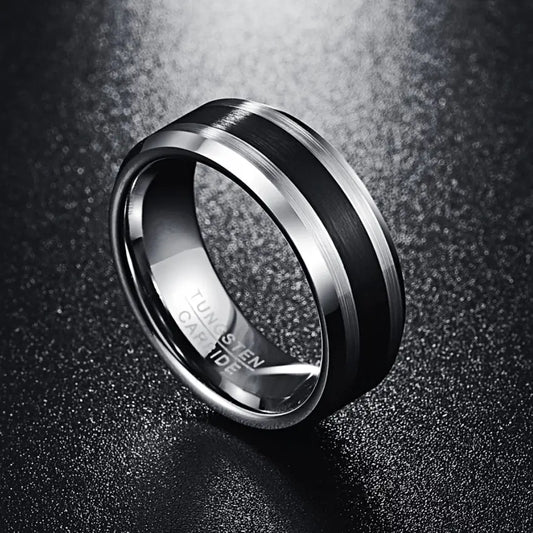 Brushed Black Fashionable Men's Ring