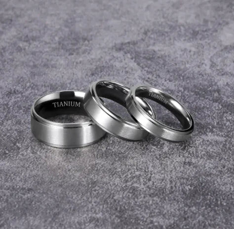 Wide Titanium Step Ring