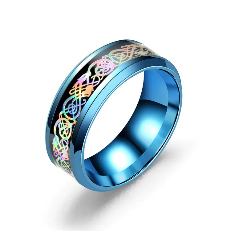 Colorful Dragon Pattern Ring