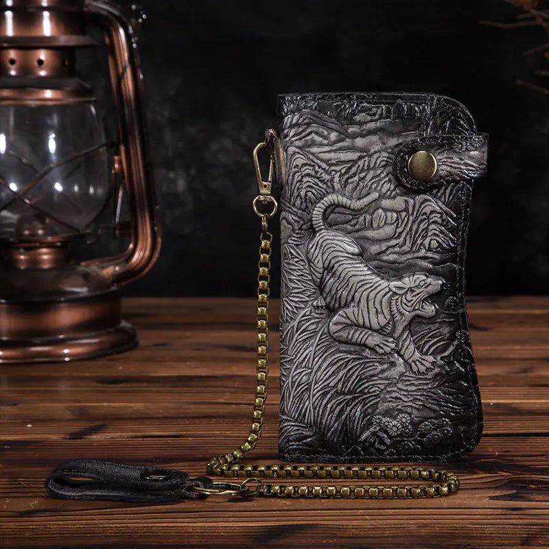 Genuine Leather Dragon-Tiger Wallet