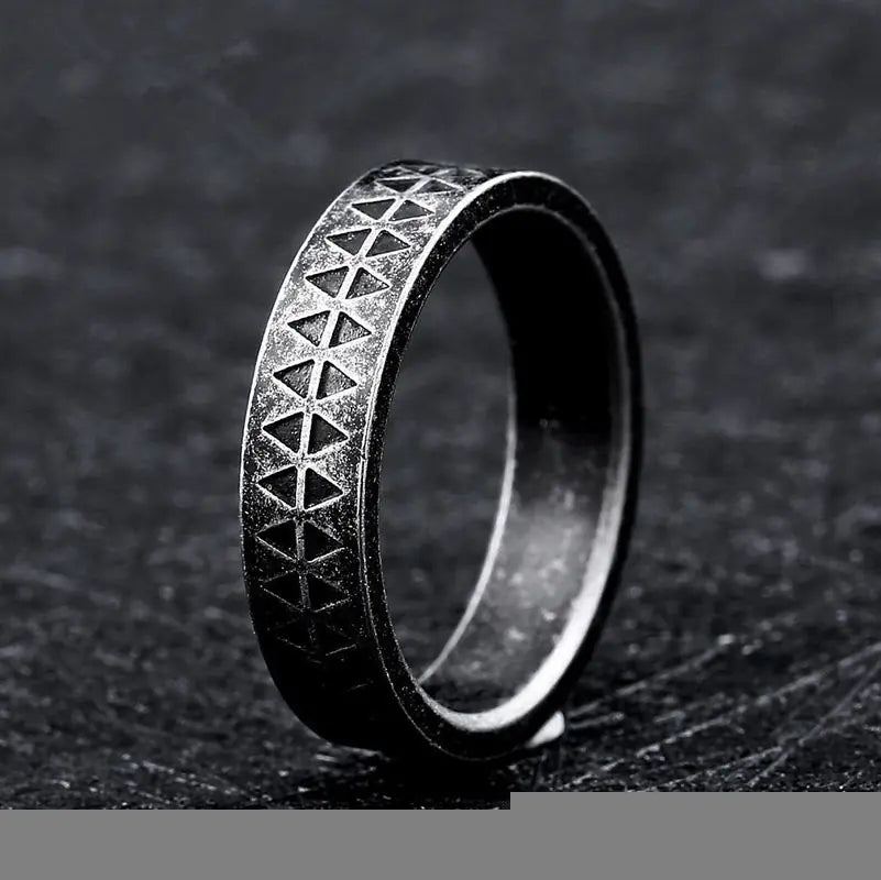 Zigzag Tattoo Totem Ring