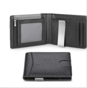 Minimalist Men's Wallet - Carbon Fiber Leather (One)