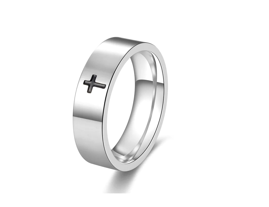 Titanium Steel Cross Ring