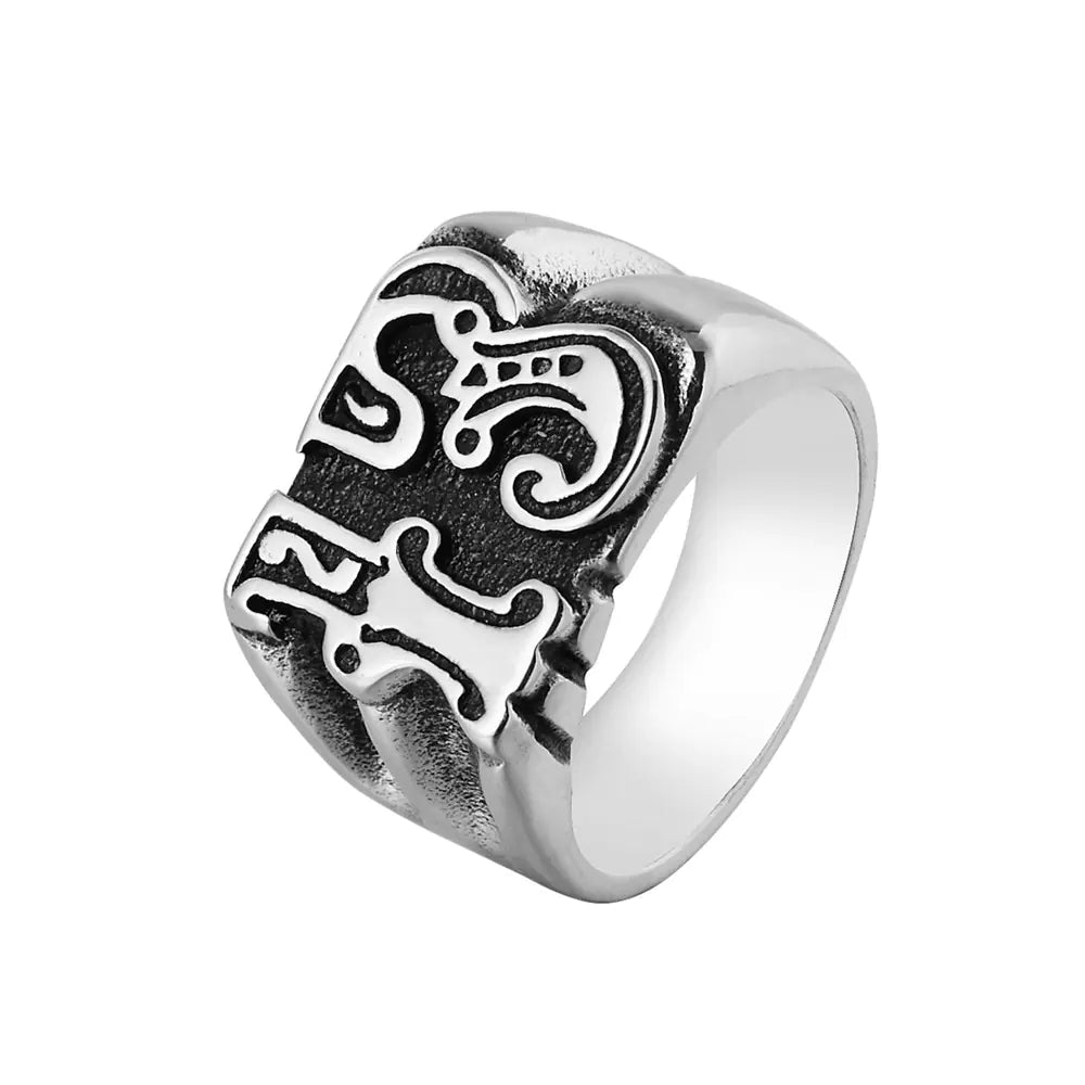 Personalized Retro Titanium Steel Men's Ring