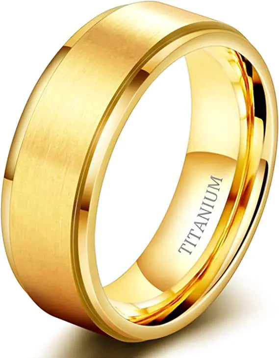 Wide Titanium Step Ring