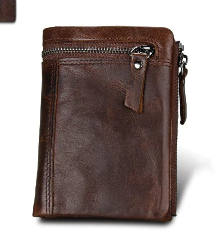 Genuine Leather Men's Wallet - Short Wallet Design